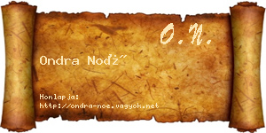 Ondra Noé névjegykártya